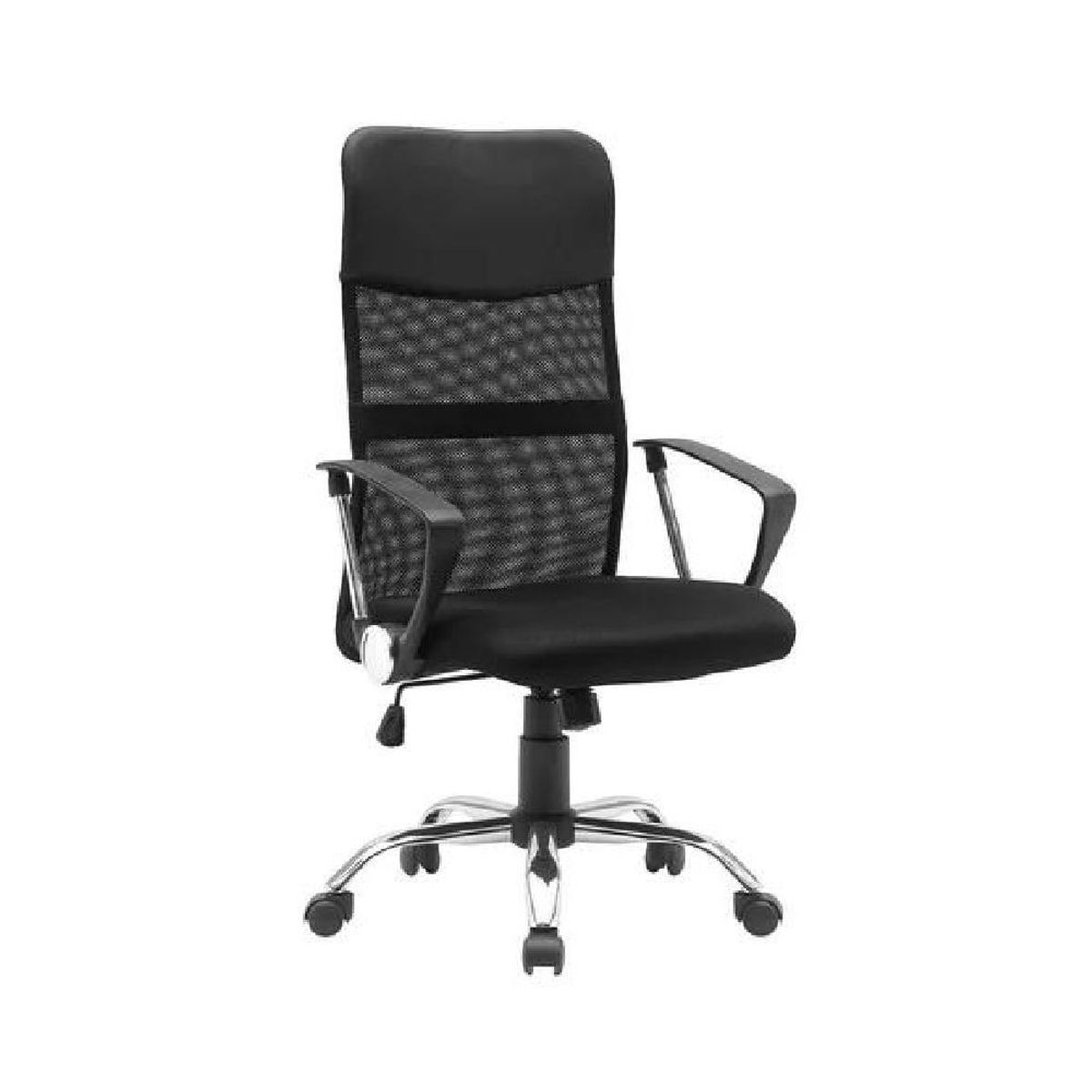 GENERICO - Silla de oficina ergonómica Emilio cuero con malla color negro