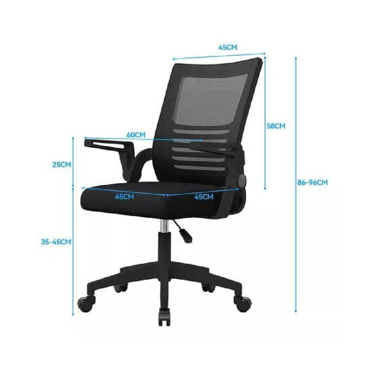 GENERICO - Silla de escritorio Emilia ergonómica acolchada color negro