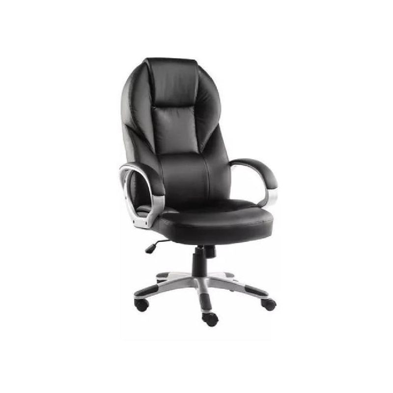 GENERICO - Silla de escritorio ejecutiva ergonómica con tapizado de cuero negro