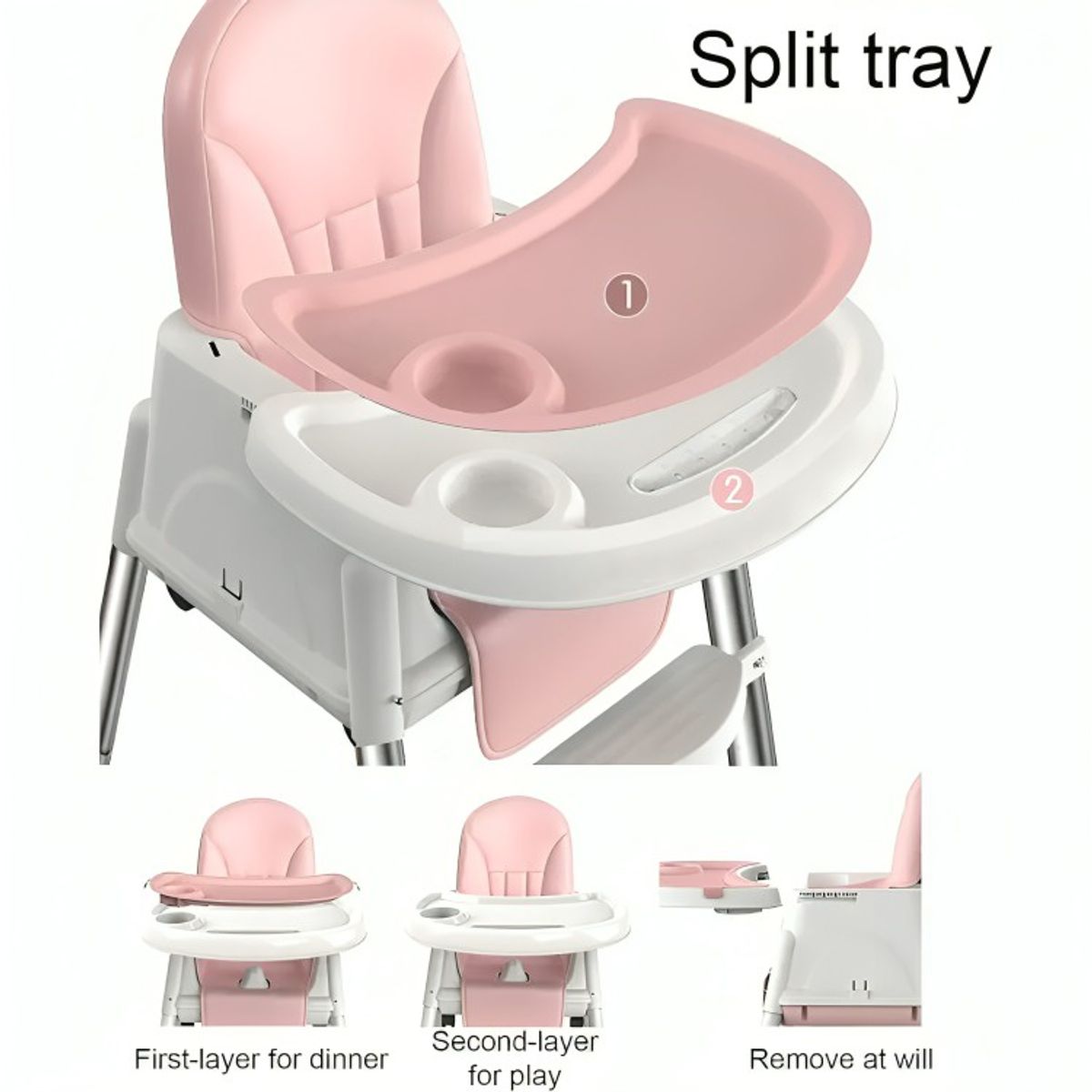 OEM - Silla De Comer- Asiento Plegable Para Niños 2 En 1