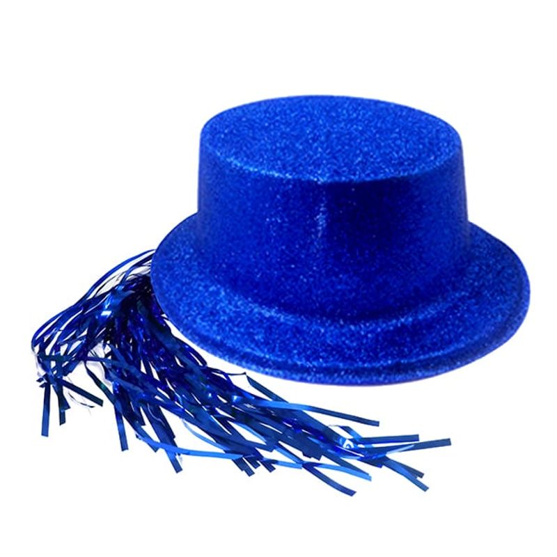 GENERICO - GORRO CHAPLIN CUADRADO ESCARCHA LISO PELO AZUL X12 UNI