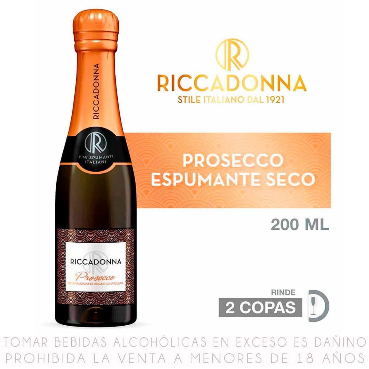 RICCADONNA - Pack 6 Espumantes Riccadonnas Prosecco 200 ml