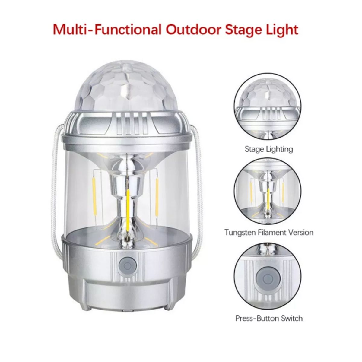 GENERICO - Lampara Solar Multifuncion Calida Y Rgb Stage Lights Hw-978l