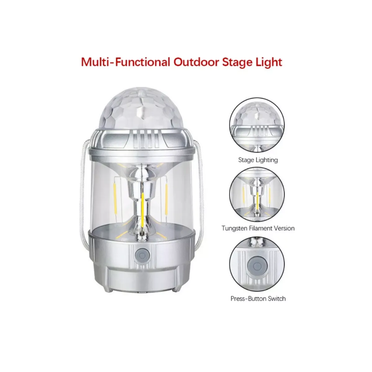 GENERICO - Lampara Solar Multifuncion Calida Y Rgb Stage Lights Hw-978l