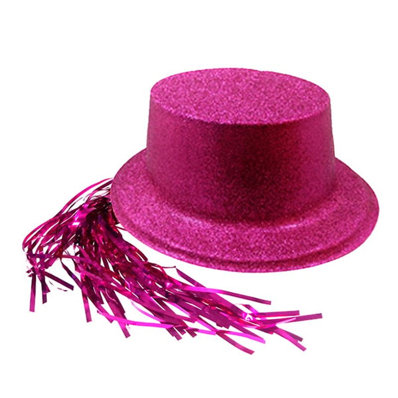 GENERICO - GORRO CHAPLIN CUADRADO ESCARCHA LISO PELO FUCSIA X12 UNI