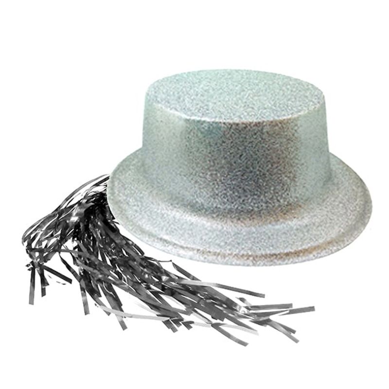 GENERICO - GORRO CHAPLIN CUADRADO ESCARCHA LISO PELO PLATEADO X12 UNI