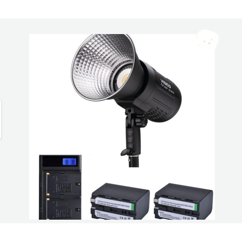 VISICO - KIT CAÑON FOCO LED 80R II RGB + 2 BATERÍAS + CARGADOR DOBLE