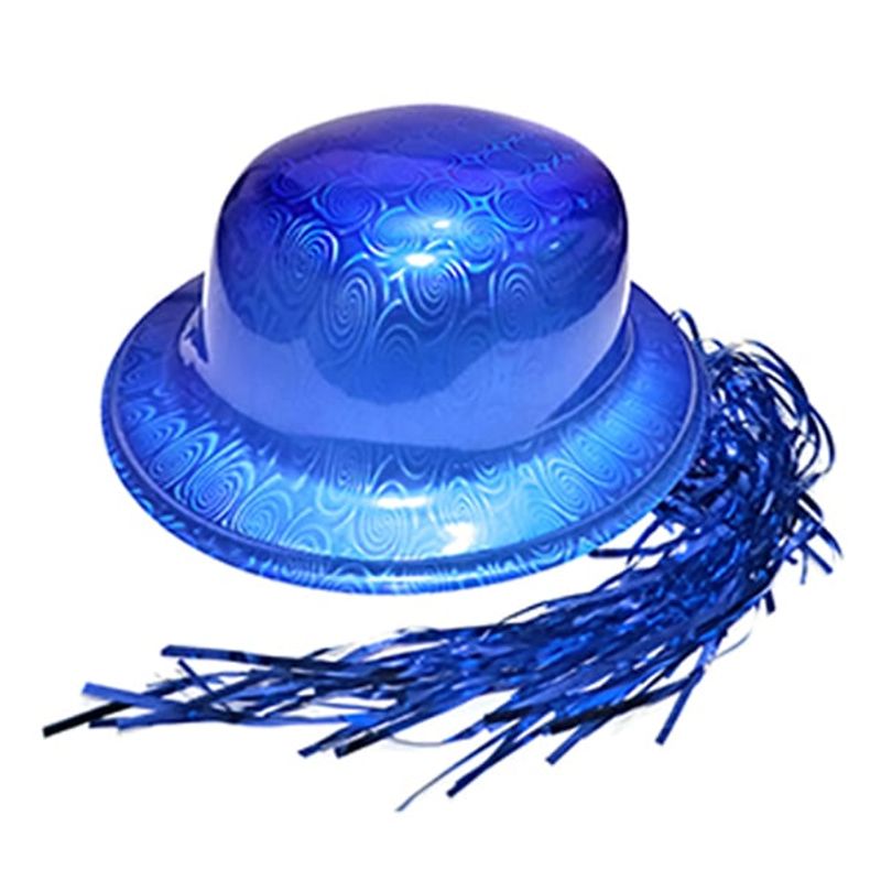 GENERICO - GORRO CHAPLIN REDONDO BRILLANTE PELO AZUL X12 UNI