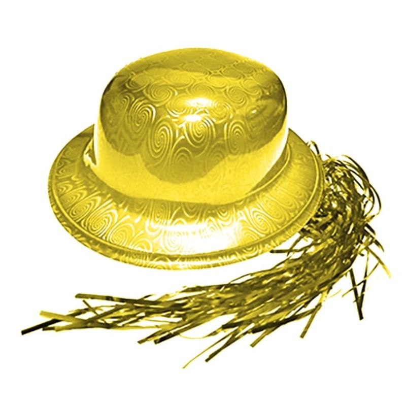 GENERICO - GORRO CHAPLIN REDONDO BRILLANTE PELO DORADO X12 UNI