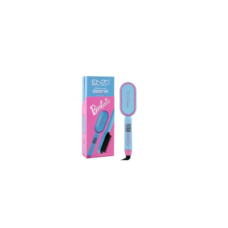 GENERICO - Cepillo Secador Alisador Led Color Celeste Enzo Barbees