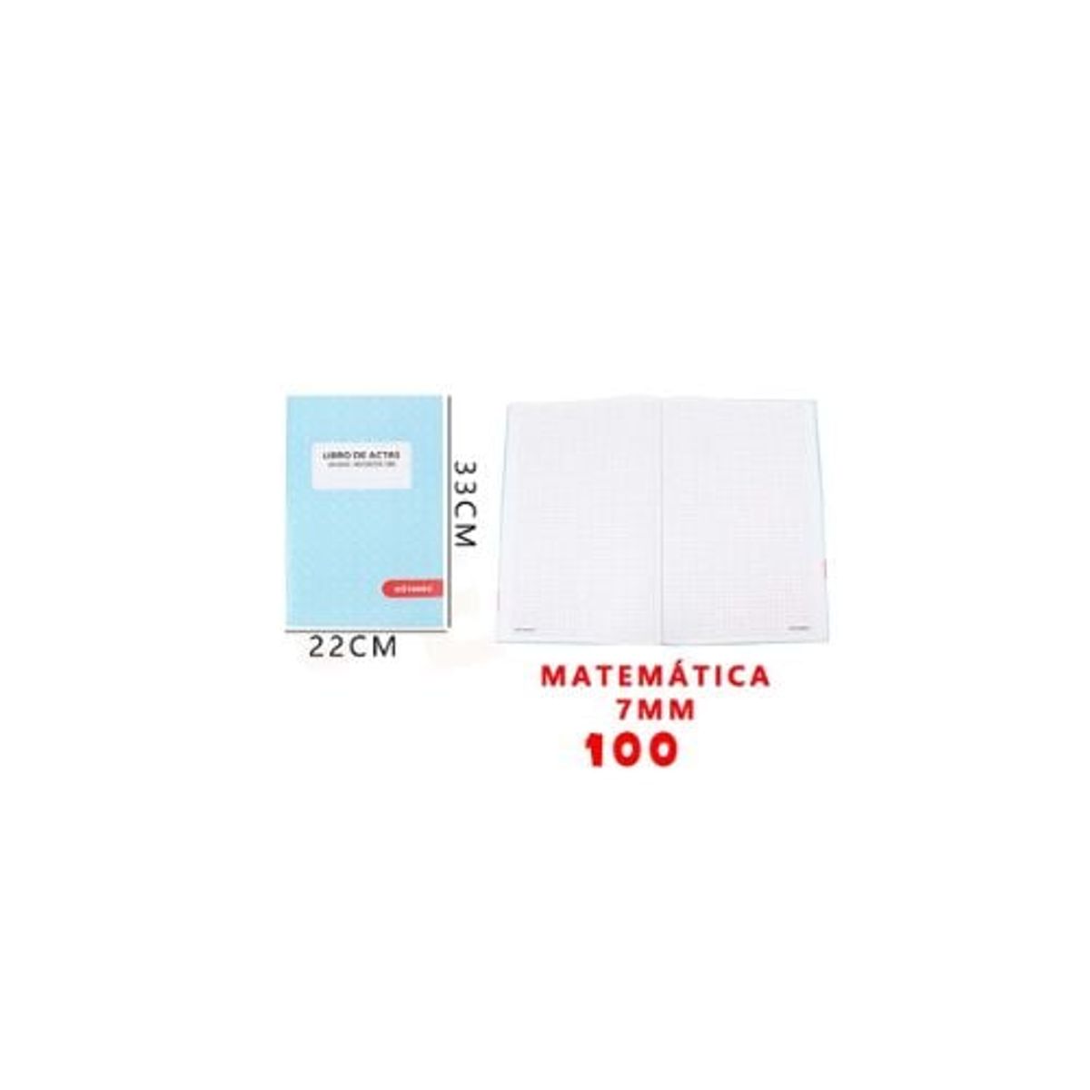 GENERICO - Libreta De Actas 7 Mm 32 3 21 3 Cm 100 Hojas