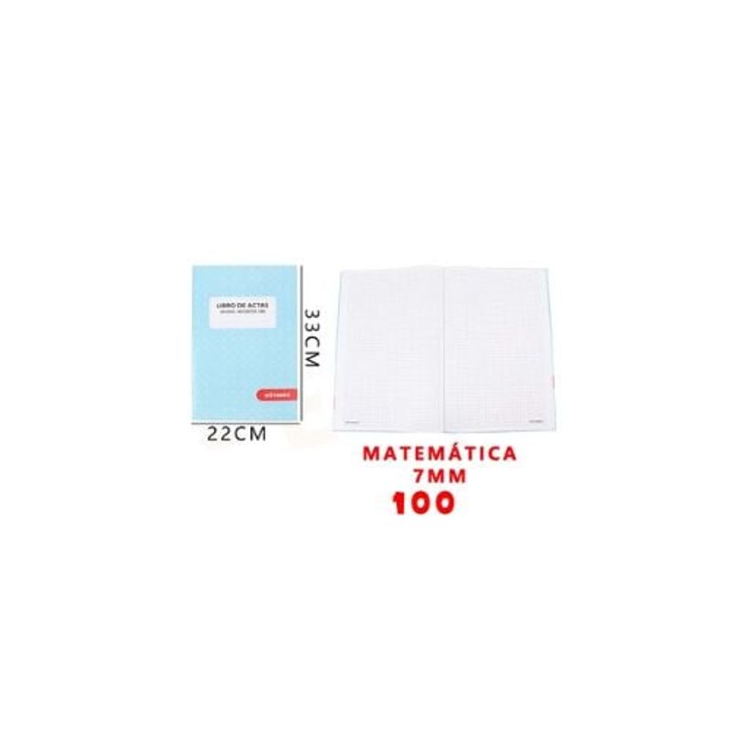 GENERICO - Libreta De Actas 7 Mm 32 3 21 3 Cm 100 Hojas