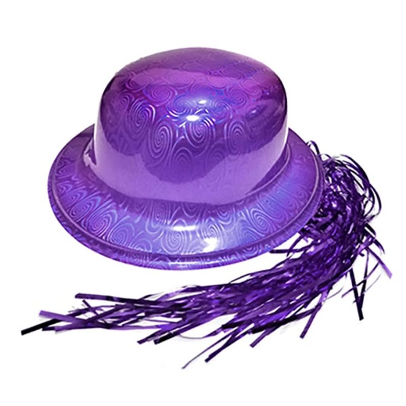 GENERICO - GORRO CHAPLIN REDONDO BRILLANTE PELO MORADO X12 UNI