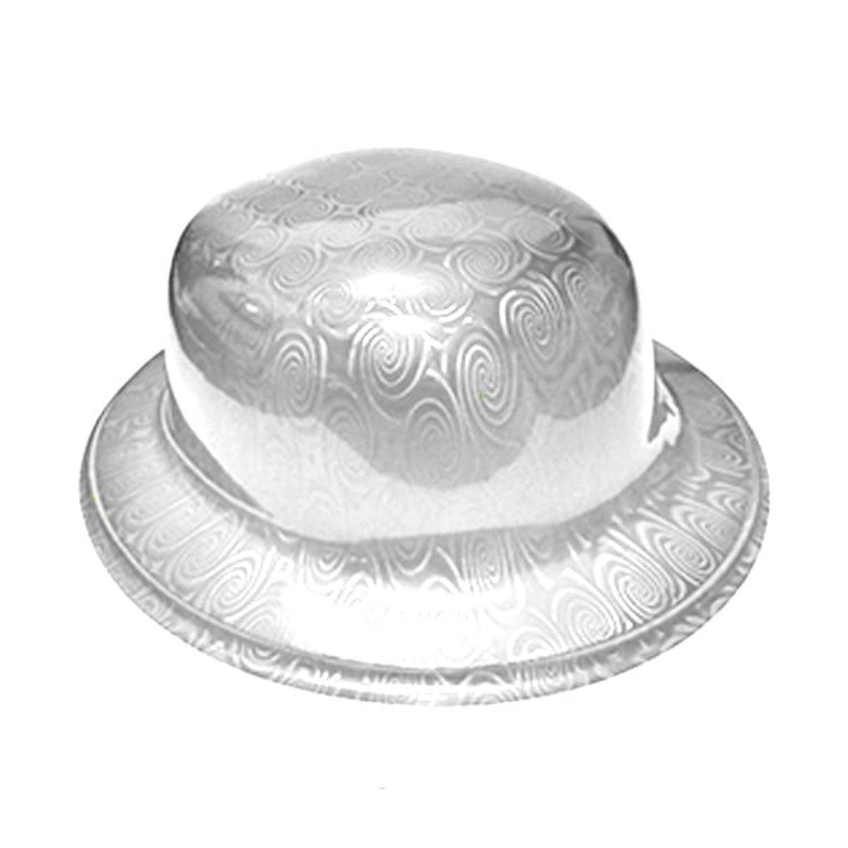 GENERICO - GORRO CHAPLIN REDONDO BRILLANTE PLATEADO X12 UNI