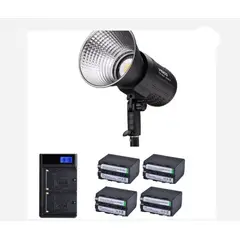 VISICO - KIT CAÑON FOCO LED 80R II RGB + 4 BATERÍAS + CARGADOR DOBLE
