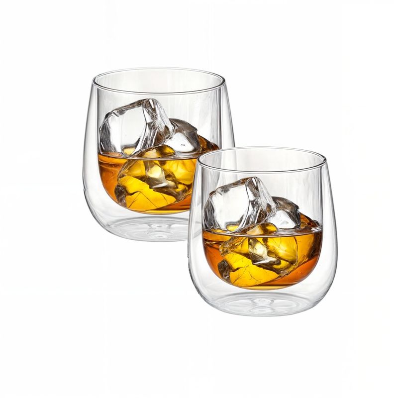 GENERICO - 2 Vaso doble vidrio tazas doble vidrio doble pared 200 ml