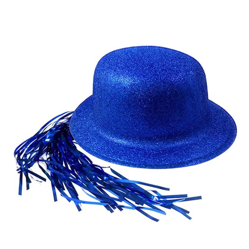 GENERICO - GORRO CHAPLIN REDONDO ESCARCHA LISO PELO AZUL X12 UNI