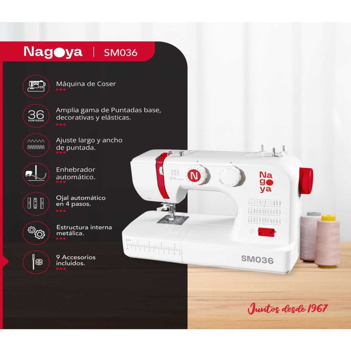 NAGOYA - Máquina De Coser 36 Puntadas Nagoya SM036