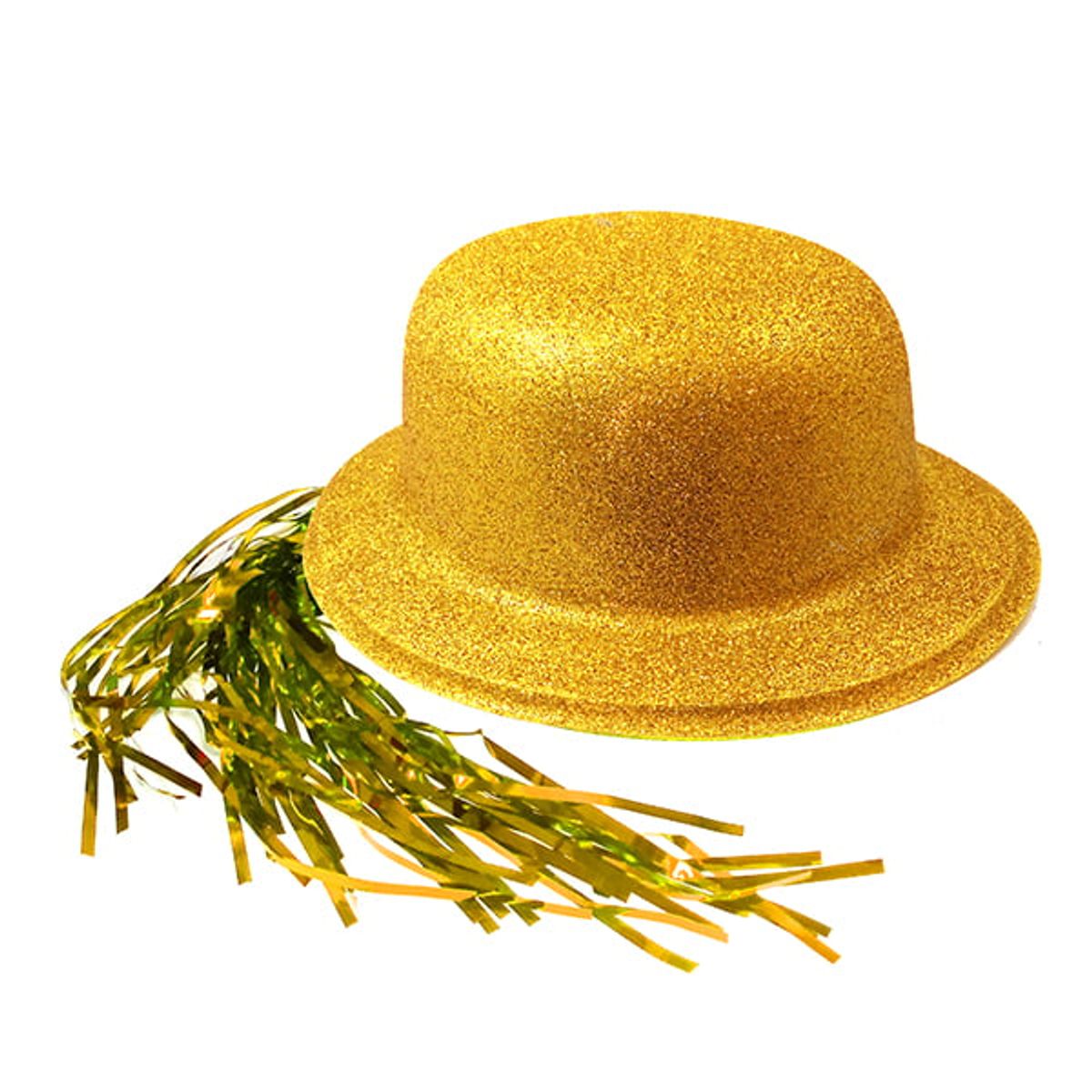 GENERICO - GORRO CHAPLIN REDONDO ESCARCHA LISO PELO DORADO X12 UNI