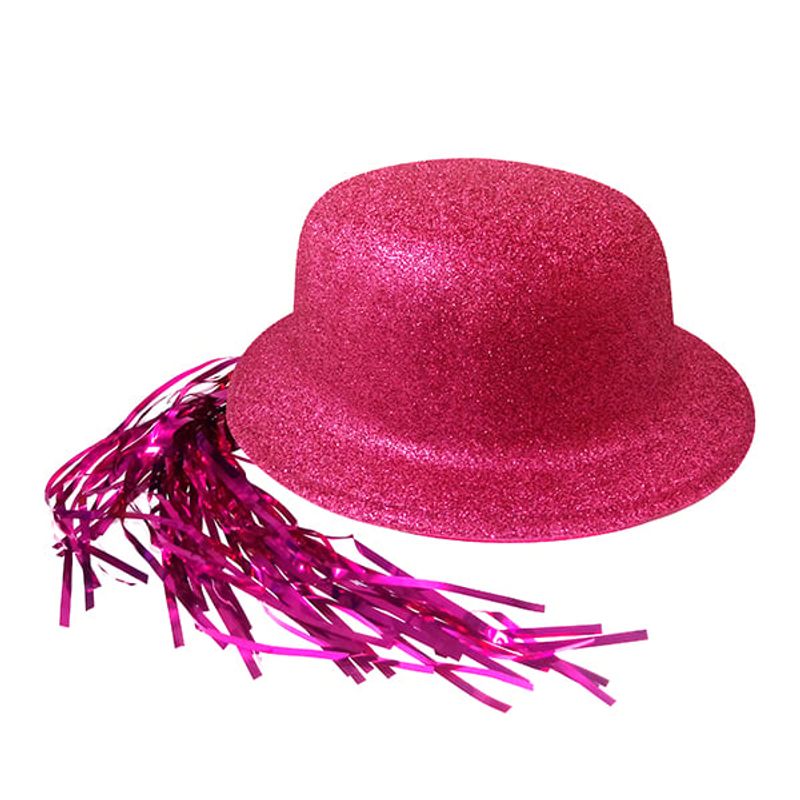 GENERICO - GORRO CHAPLIN REDONDO ESCARCHA LISO PELO FUCSIA X12 UNI