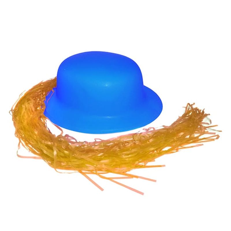 GENERICO - GORRO CHAPLIN REDONDO FLUOR AZUL PELO 60CM X12 UNI