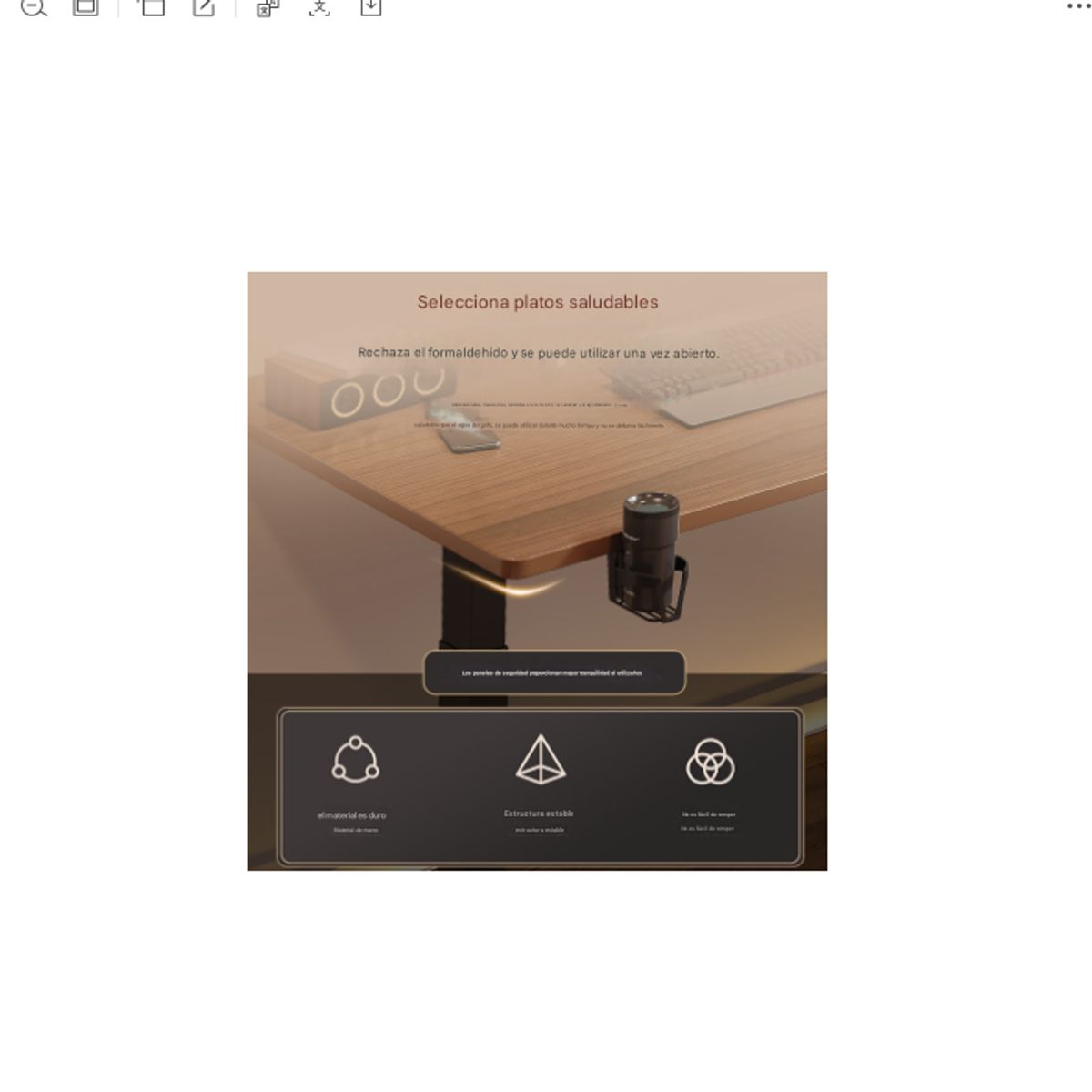 GENERICO - Escritorio Home Office Orion Eléctrico Natural 120x60cm Blanco