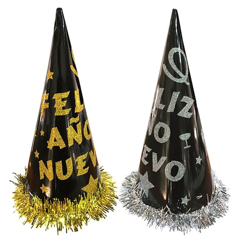 GENERICO - GORRO CONO F.A.N. DORADO/PLATEADO X6 UNI