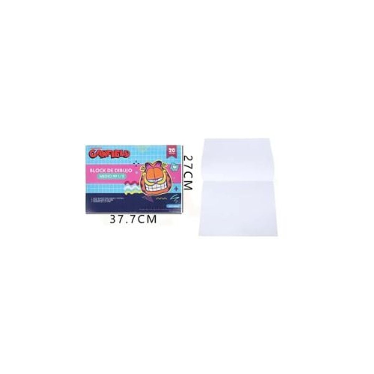 Block De Dibujo Garfield Feliz 37 7 27 Cm 20 Hojas, marca GENERICO - Foto Principal