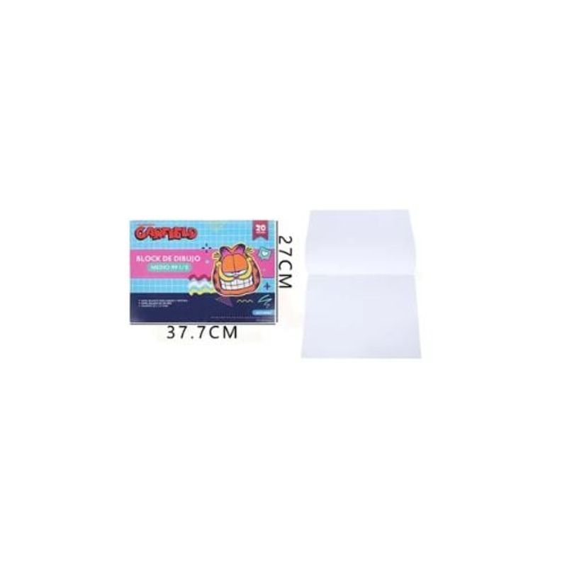 GENERICO - Block De Dibujo Garfield Feliz 37 7 27 Cm 20 Hojas