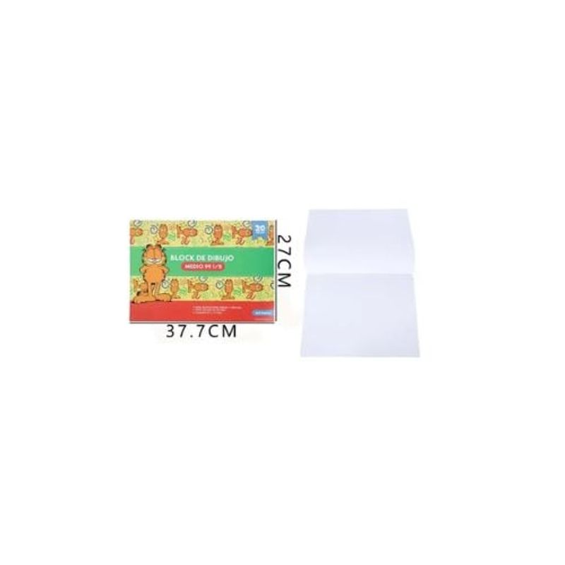 GENERICO - Block De Dibujo Garfield Medio 99 37 7 27 Cm 20 Hojas