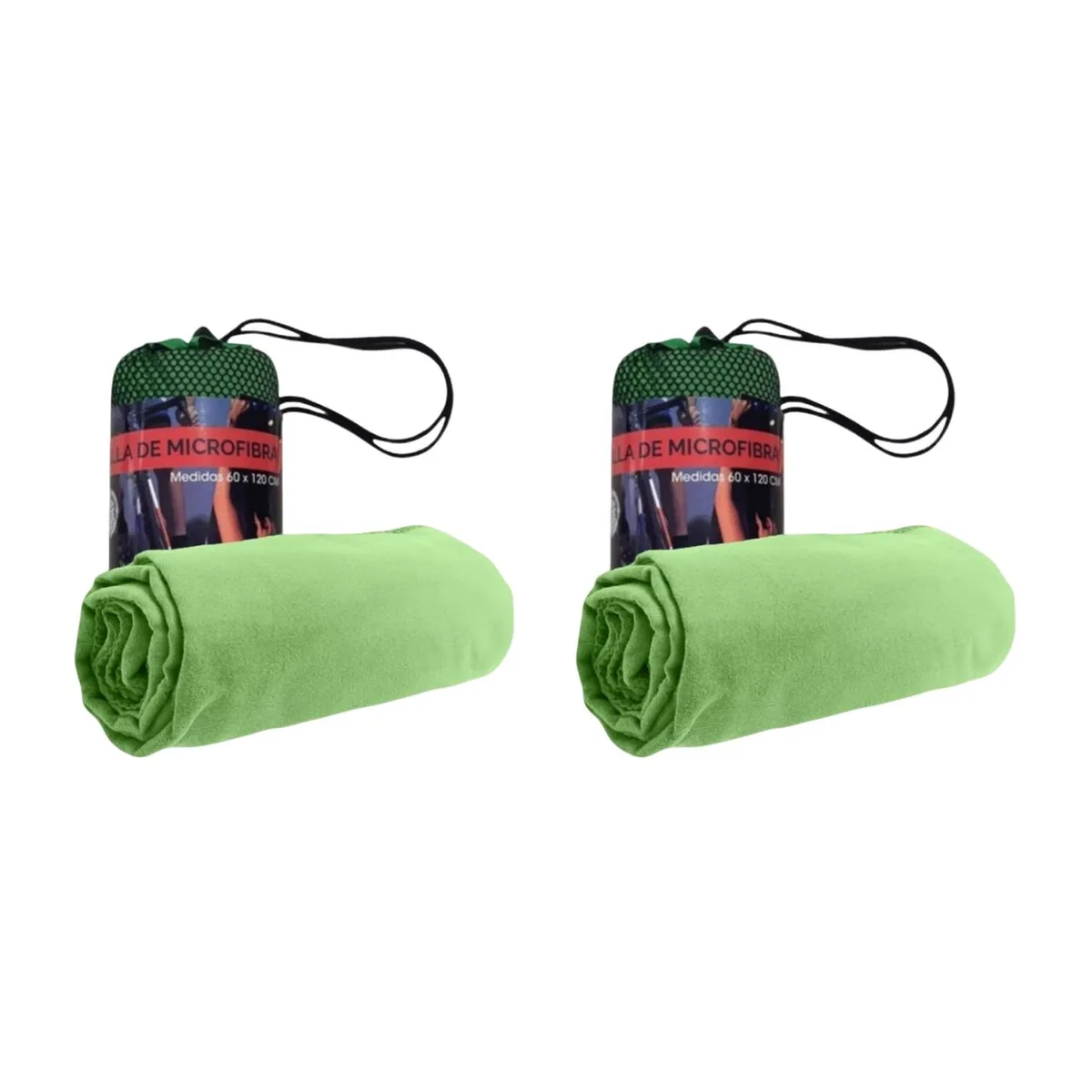 PRO OUTDOOR - Pack 2 Toallas Microfibra Suede Verde