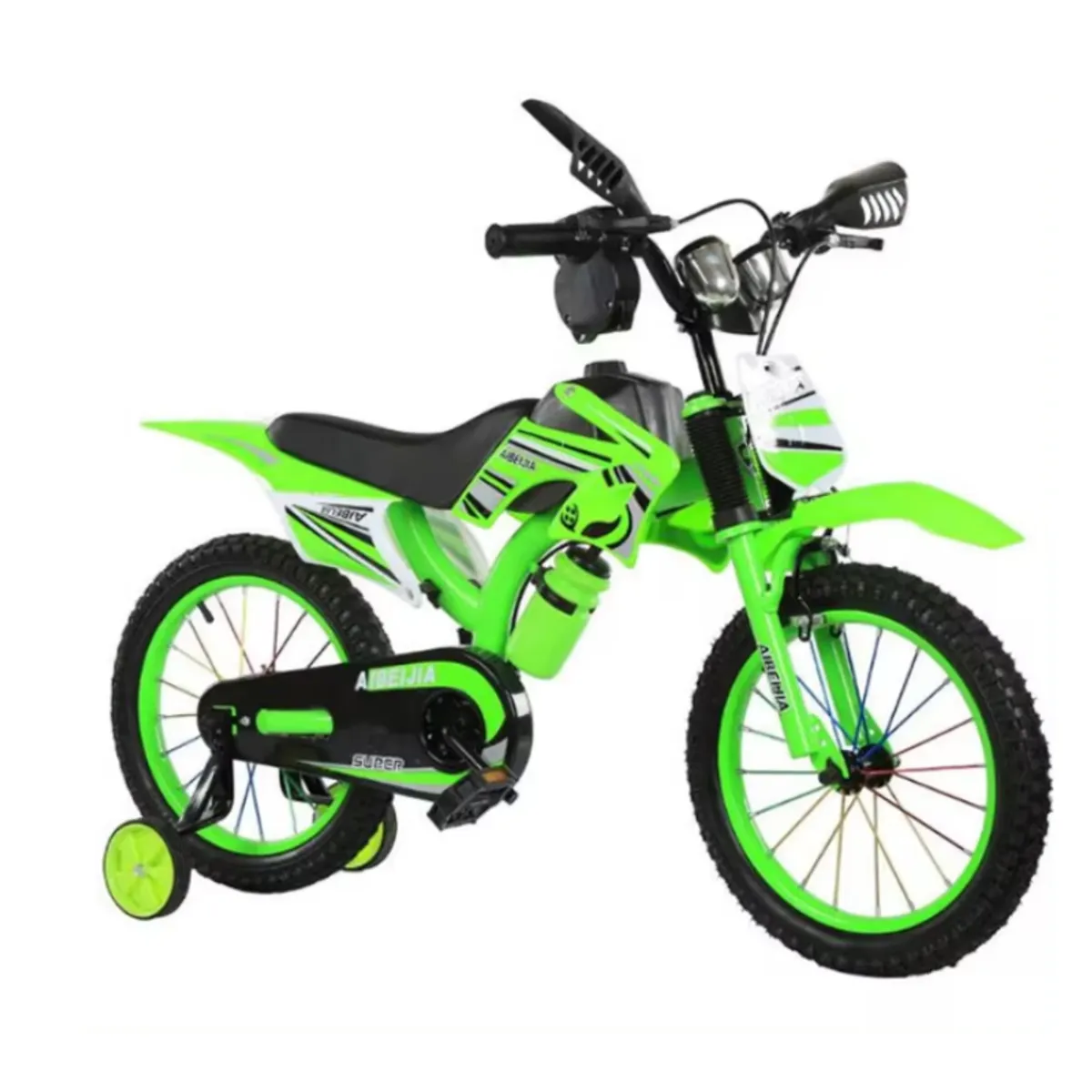 GENERICO - Bicicleta Infantil Bicimoto Aro 16 Niños Verde