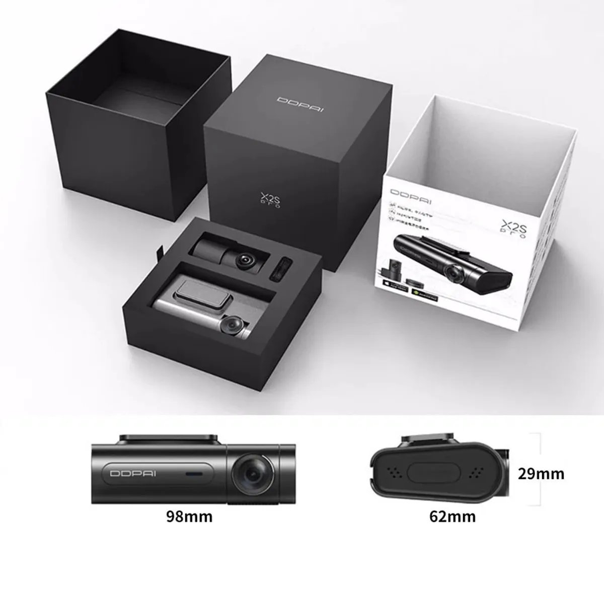 DDPAI - Cámara de vehículo dual 4G 2K rastreo GPS y control bluetooth DDPAI X2S PRO