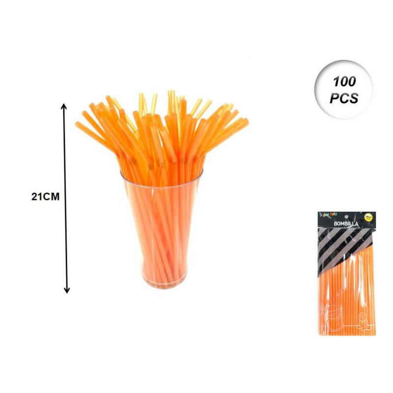 GENERICO - PITILLOS DESCARTABLES 100 PCS 21 CM