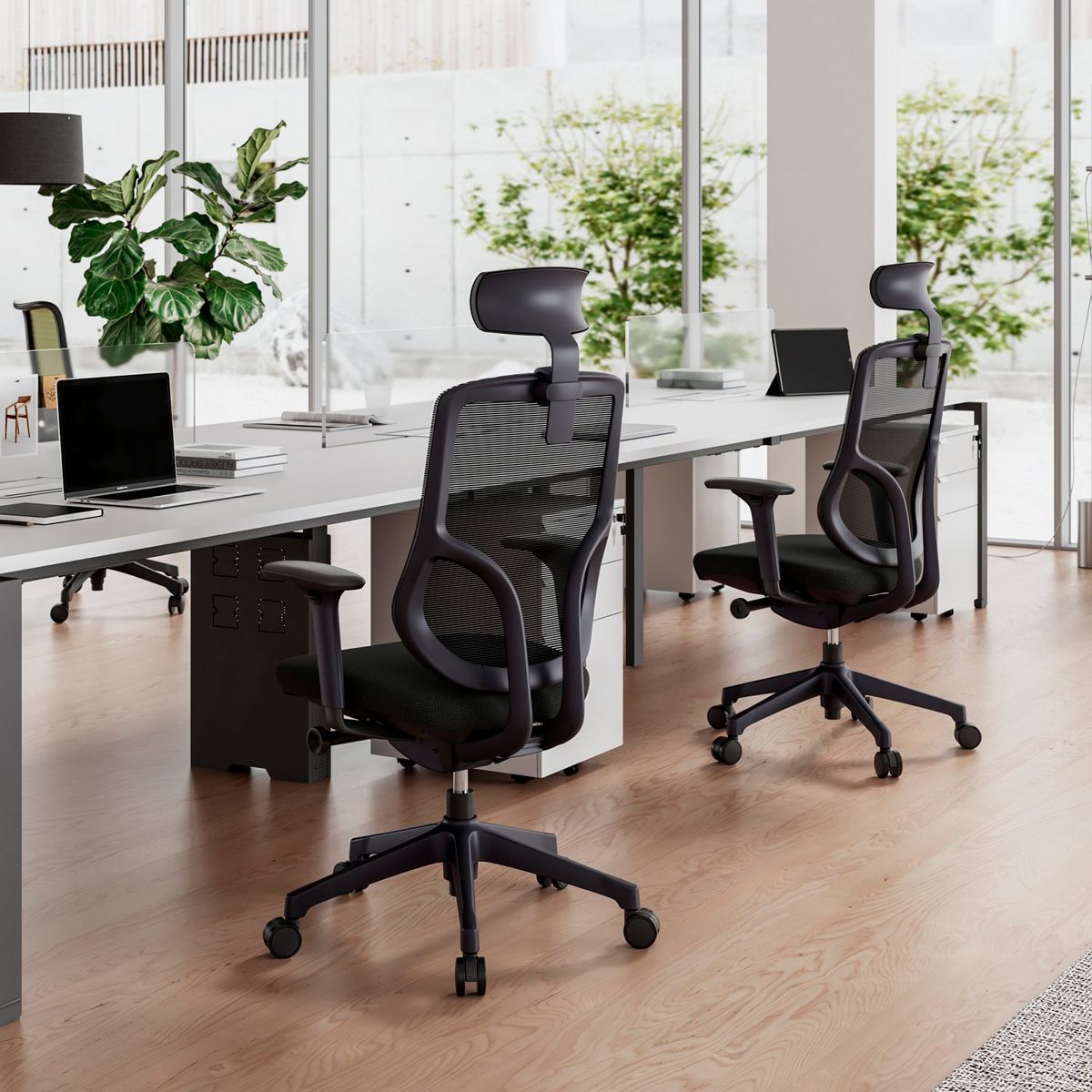 FORM OFFICE - Silla Oficina Chic con cabecero Negro Form
