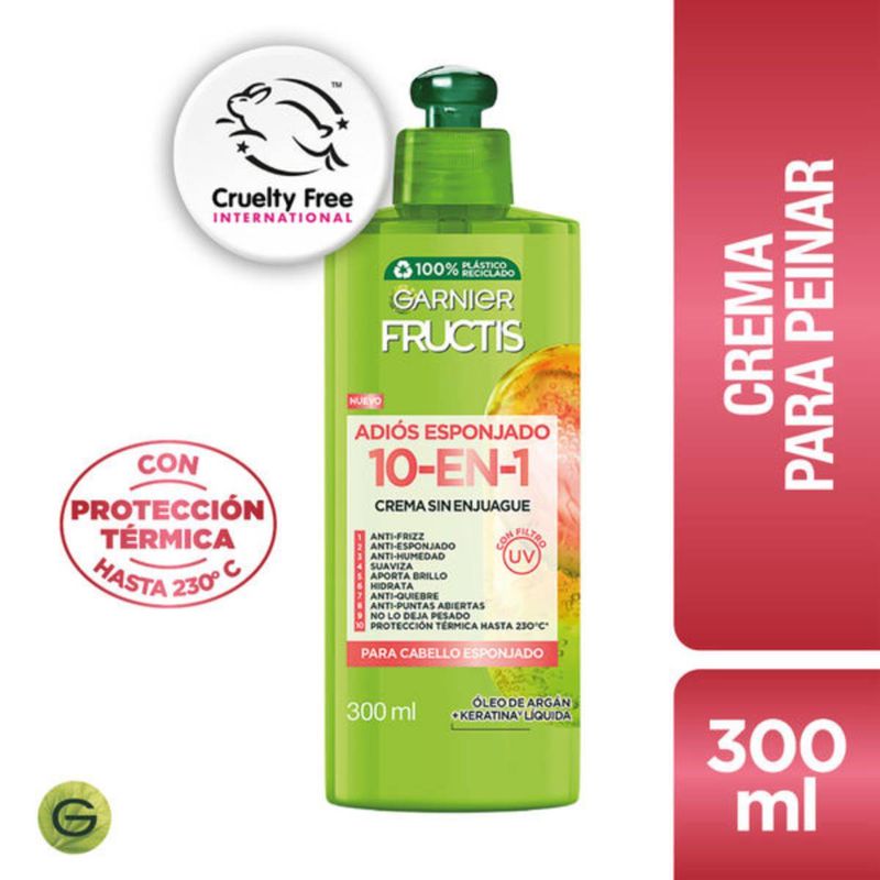 FRUCTIS STYLE - Fructis Crema para peinar 10 en1  Adiós Esponjado 300 ml