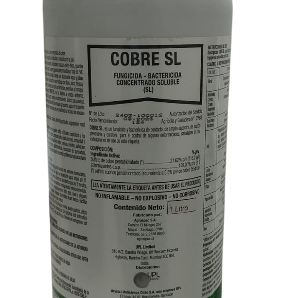 GENERICO - COBRE fungicida bactericida concentrado soluble