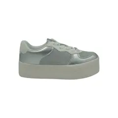 PAND G - Zapatilla Plateada Plataforma Mujer