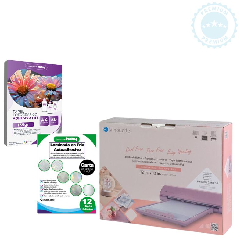 SILHOUETTE - TAPETE DE CORTE ELECTROESTATICO PARA CAMEO 5 ROSADA