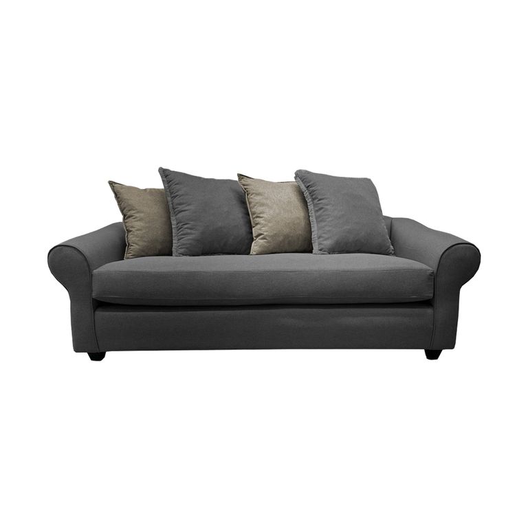 SOFA PRAT CHENILLE GRIS 3 CUERPOS