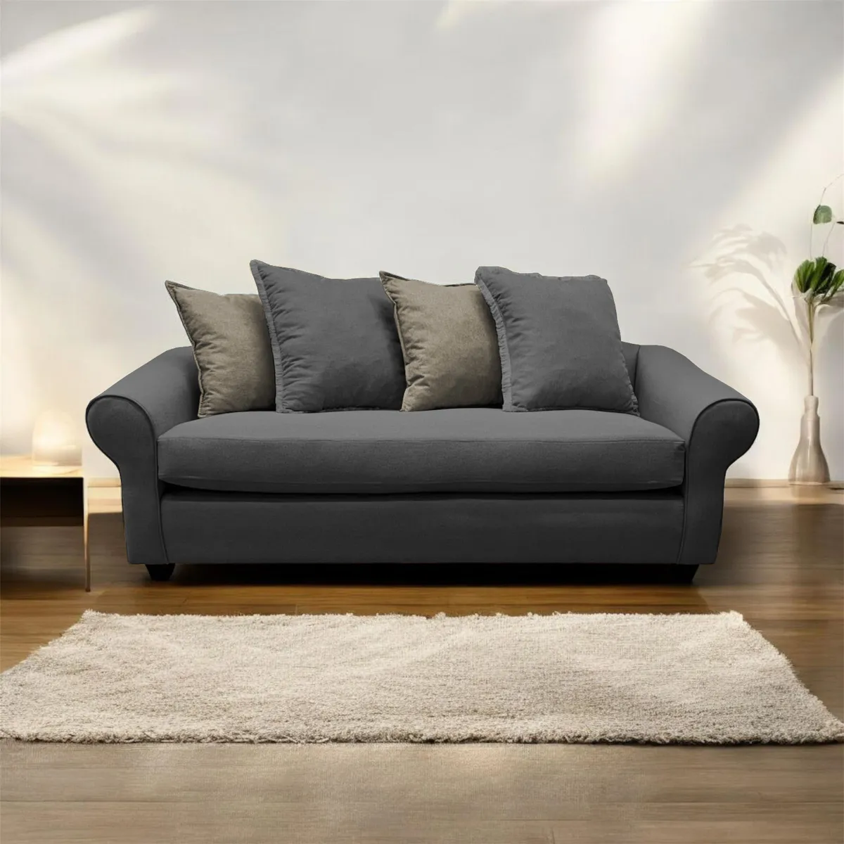 SOFAS HOME - SOFÁ PRAT CHENILLE GRIS 3 CUERPOS