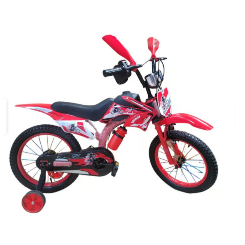GENERICO - Bicicleta Infantil Bicimoto Aro 16 Niños Rojo