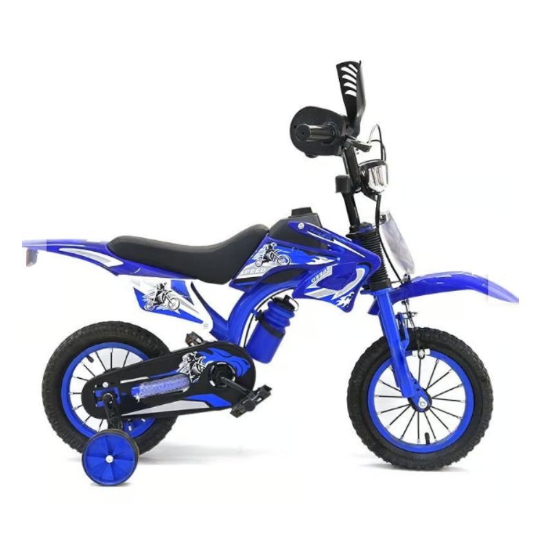 GENERICO - Bicicleta Infantil Bicimoto Aro 16 Niños Azul