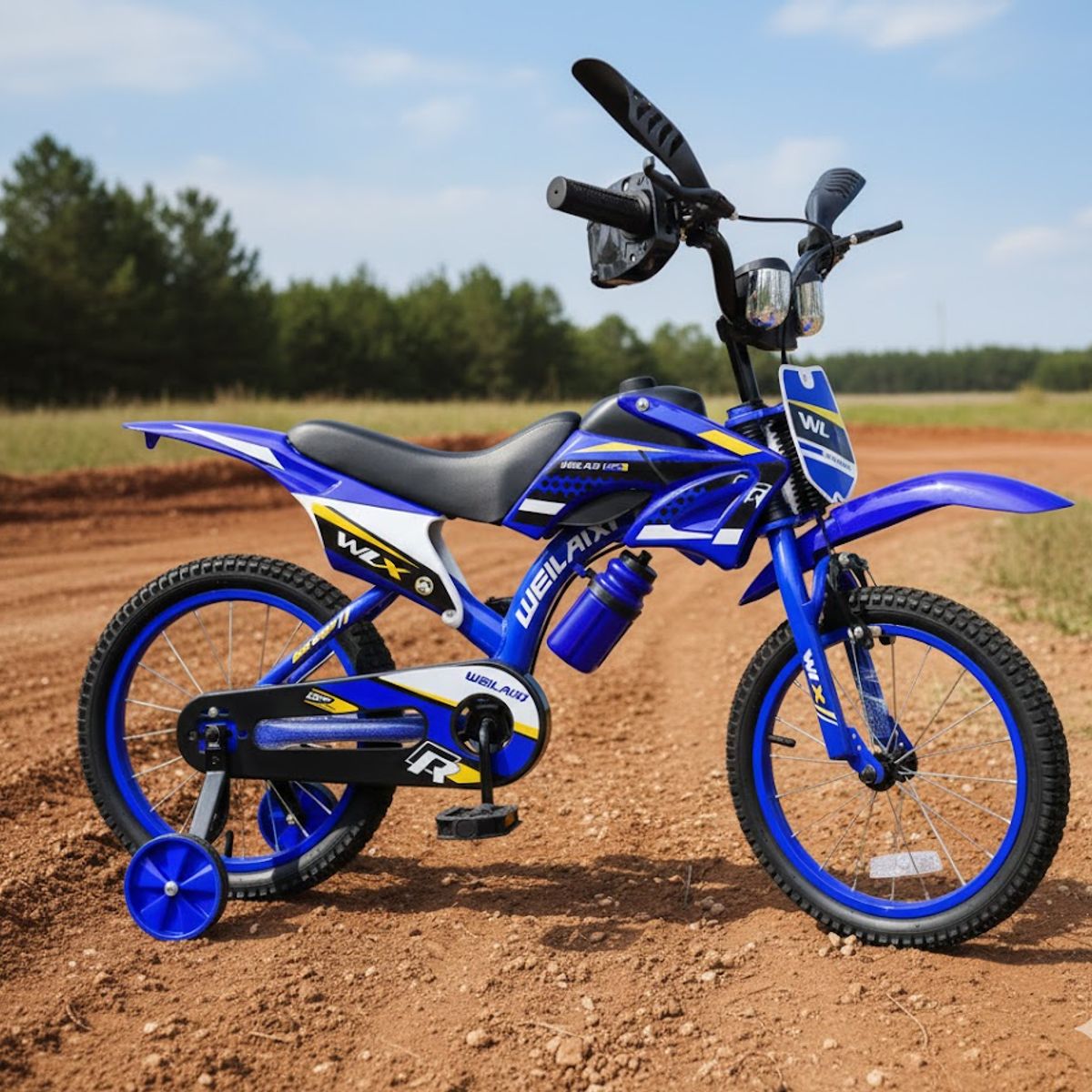 GENERICO - Bicicleta Infantil Bicimoto Aro 16 / Niños Azul