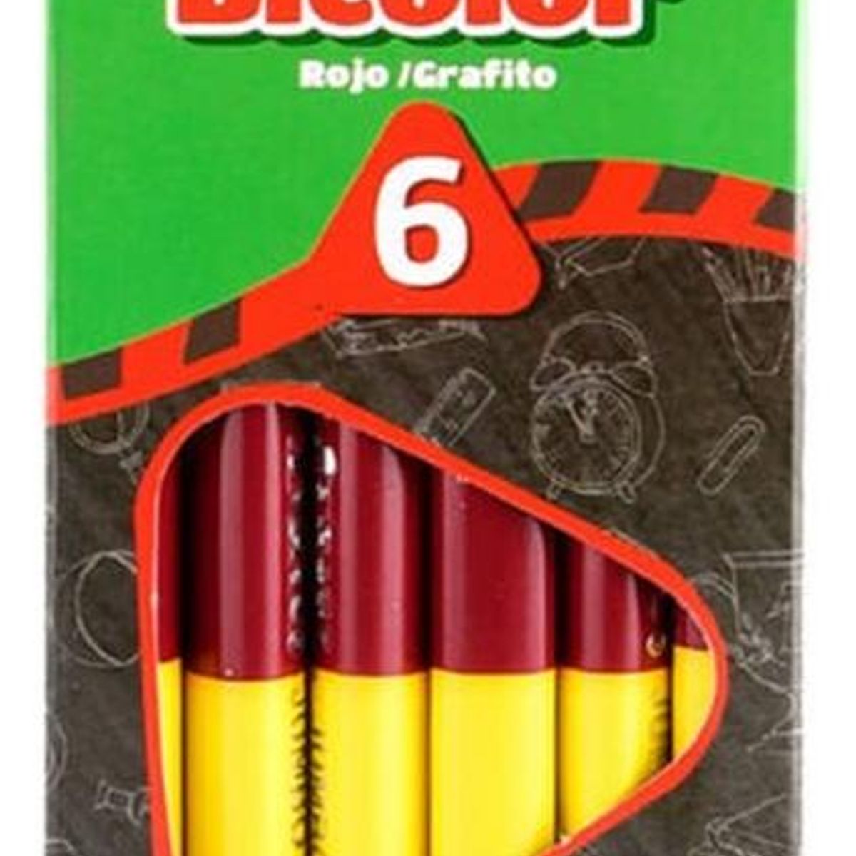 TORRE - Lápices Bicolor Jumbo Grafito-rojo O Azul-rojo. 6unid. Torre - Rojo