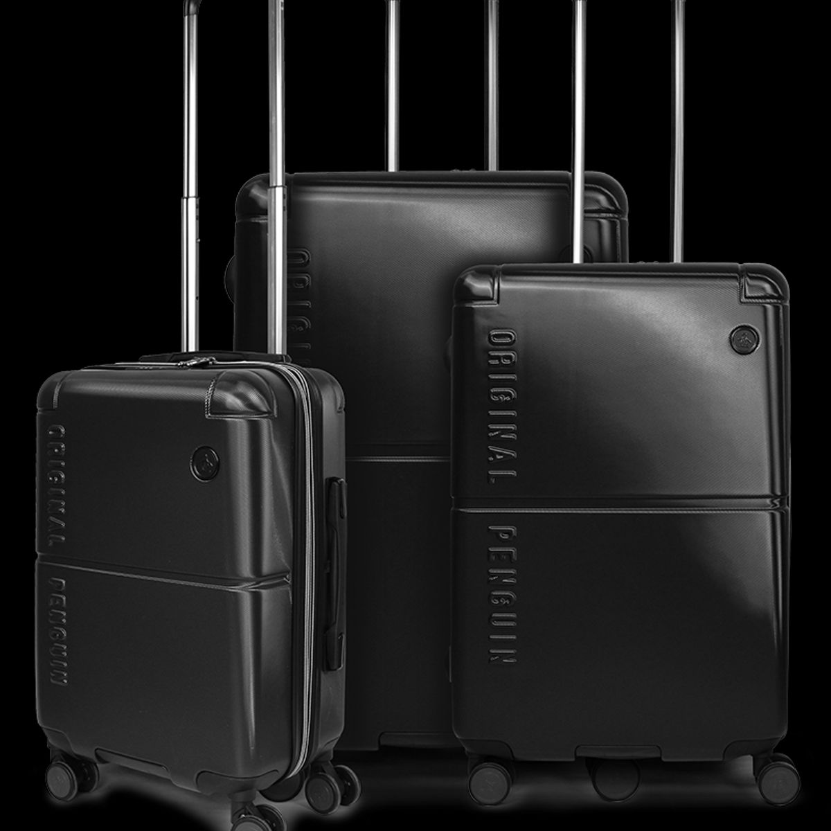 PENGUIN - Set de 3 maletas S+M+L Roma negra Penguin