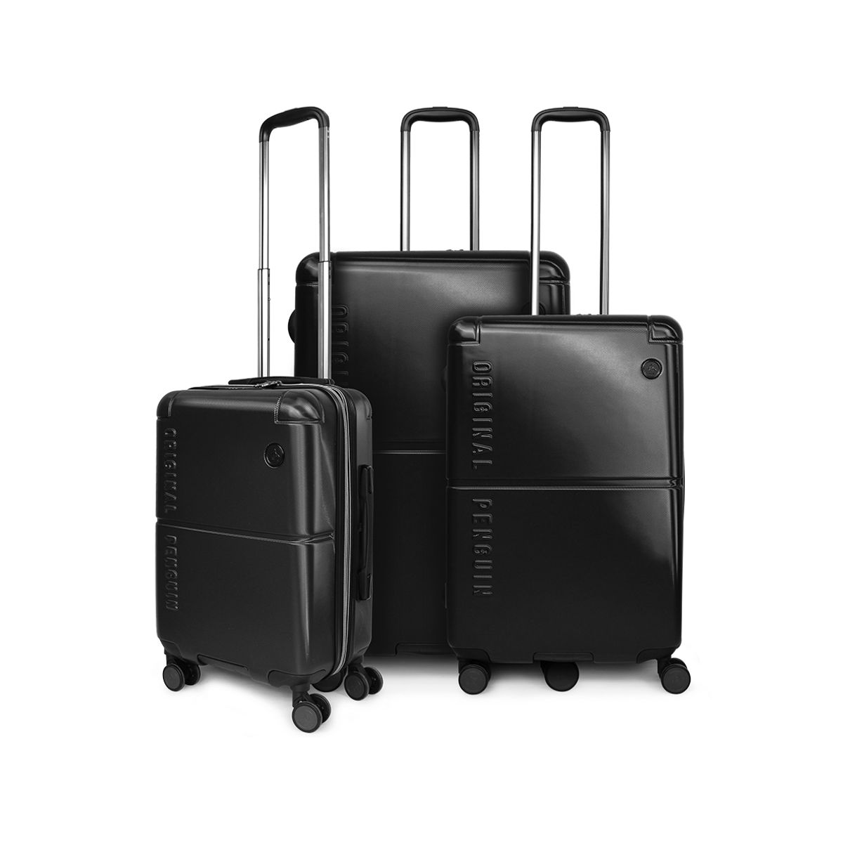 PENGUIN - Set de 3 maletas S+M+L Roma negra Penguin