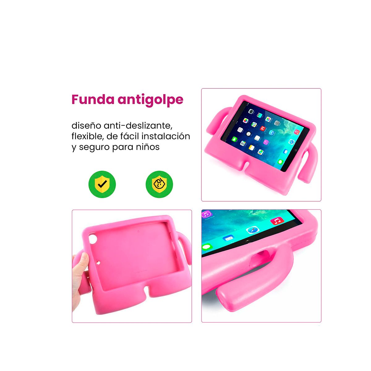 JOIGO - Carcasa Para Niños Antigolpe Para iPad Air 4 Gen 10.9 Fucsia