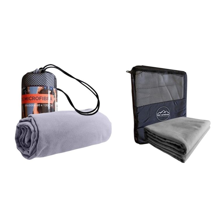 Pack Toallon y Toalla Microfibra Suede Gris