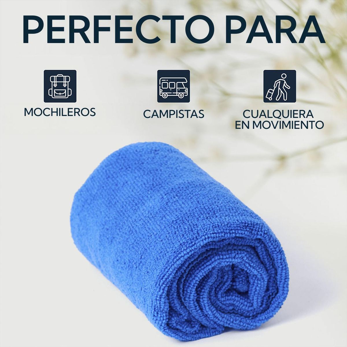 PRO OUTDOOR - Pack Toalla XL y Toalla Microfibra Terry Azul Pro Outdoor